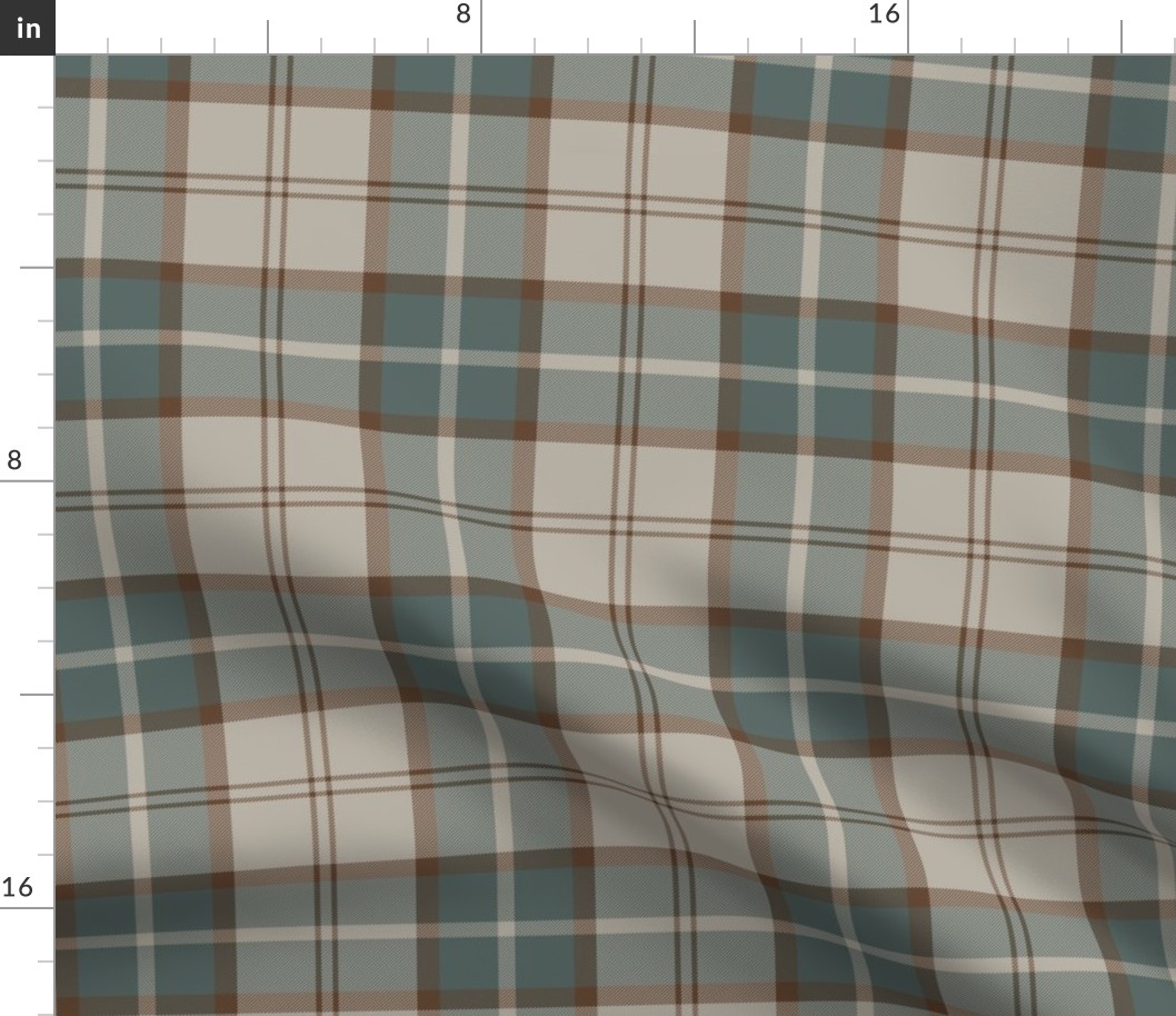 Dunbar tartan, 6", custom colorway redbrown/slate/beige