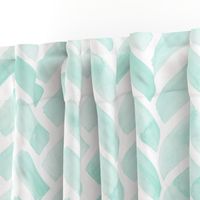 (jumbo scale) watercolor herringbone - aqua