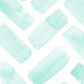 (jumbo scale) watercolor herringbone - aqua