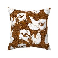 Frolicking foxes in spiced orange