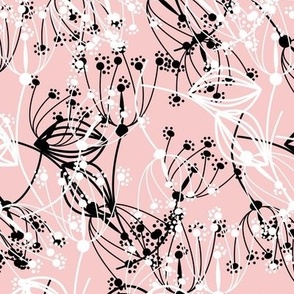 Retro pattern with pink dill