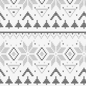 White gray Scandinavian winter pattern 