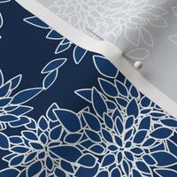 white blue abstract floral pattern retro sixties
