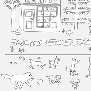 Fairytale town colouring sticker