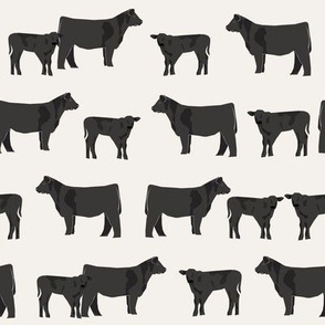 black angus fabric cattle and cow fabric cow design - cream