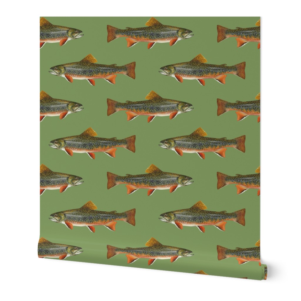 brook trout (5.5")  on vintage green