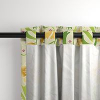 yellow and green Art Nouveau flowers | large jumbo scale