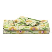 yellow and green Art Nouveau flowers | large jumbo scale