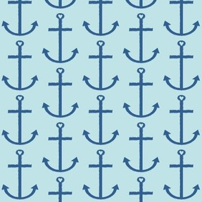 navy anchors on light blue
