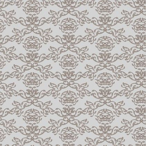 Grey + Beige Flourish Wallpaper