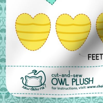 Cut & Sew Aqua Owl Plush