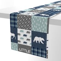 Happy Camper / Little Man - bear and moose - navy and dusty blue 