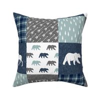 Happy Camper / Little Man - bear and moose - navy and dusty blue 