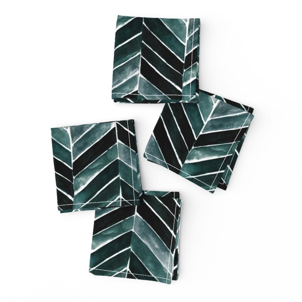 chevron painted deep blue green