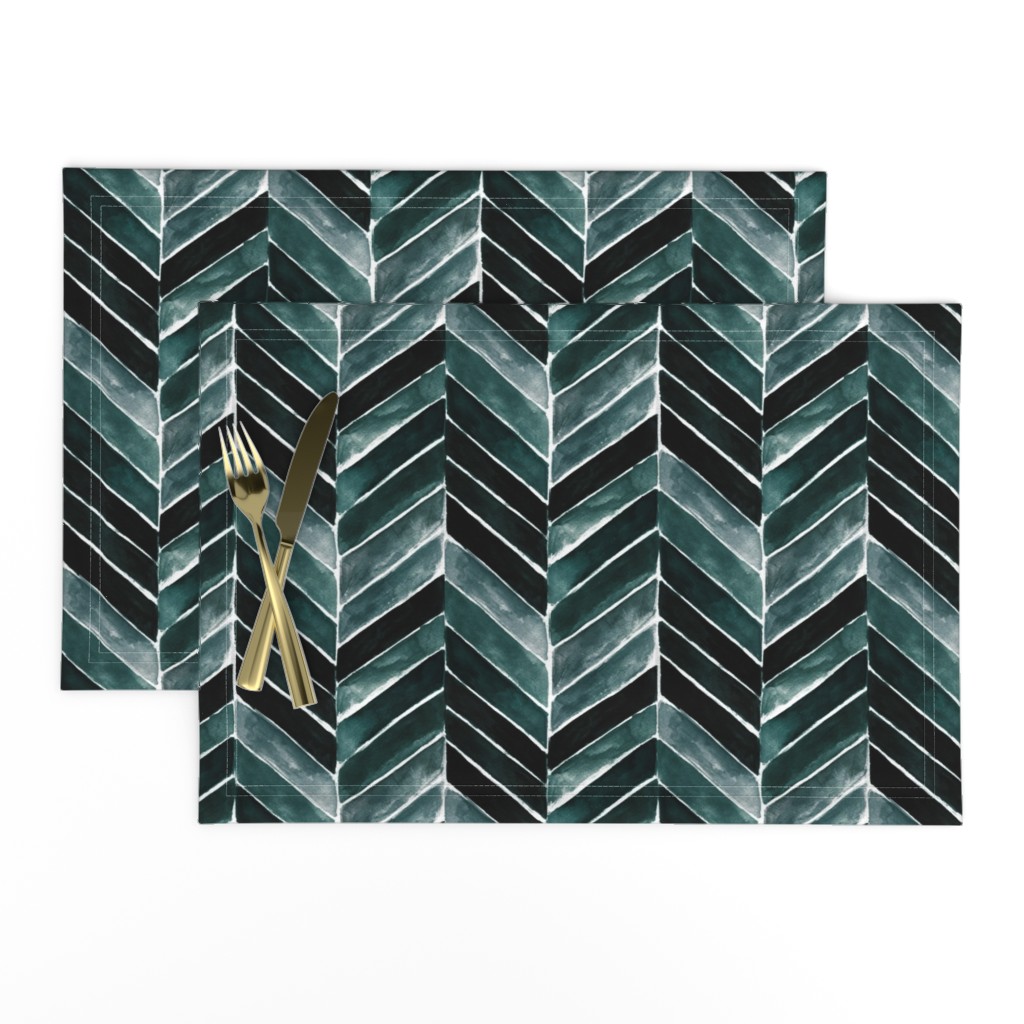 chevron painted deep blue green