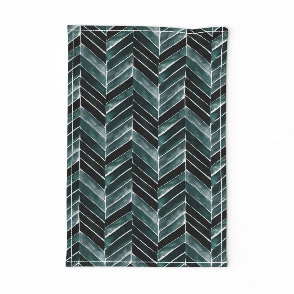 chevron painted deep blue green