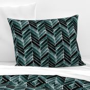 chevron painted deep blue green