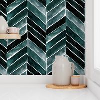 chevron painted deep blue green