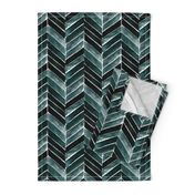 chevron painted deep blue green