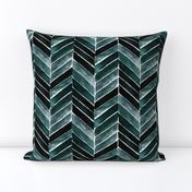 chevron painted deep blue green