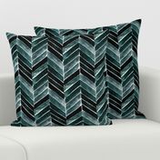 chevron painted deep blue green