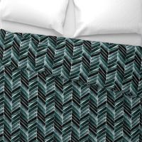 chevron painted deep blue green