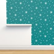 Christmas village stars teal