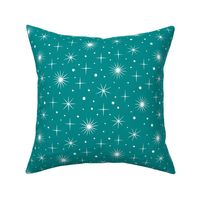 Christmas village stars teal