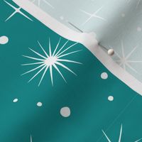 Christmas village stars teal