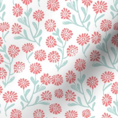 daisy // cute floral flower fabric perfect nursery bedding white coral