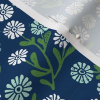 daisy // cute floral flower fabric perfect nursery bedding navy