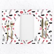 makeup lipstick eyelashes beauty fabric valentines day white pink 