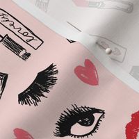 makeup lipstick eyelashes beauty fabric valentines day pink