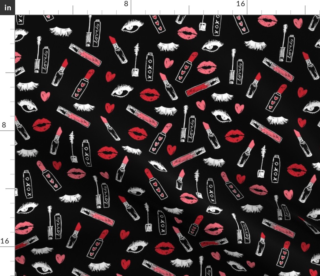 makeup lipstick eyelashes beauty fabric valentines day black