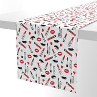 makeup lipstick eyelashes beauty fabric valentines day white and red