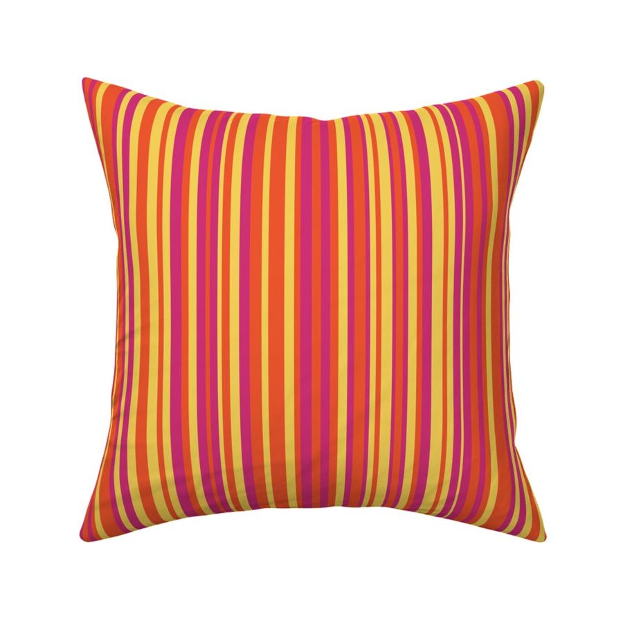 Fiesta Stripes, yellow, orange, magenta, colorful, hot pink