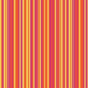 Fiesta Stripes, yellow, orange, magenta, colorful, hot pink