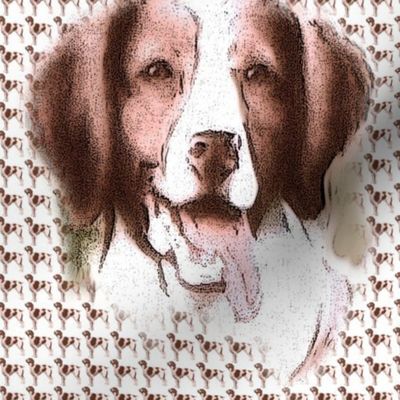 Brittany Spaniel fabric