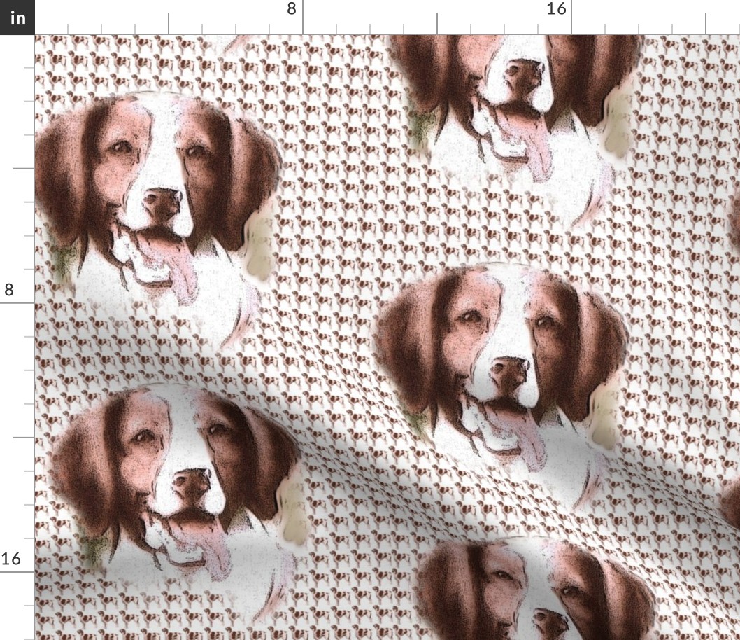 Brittany Spaniel fabric