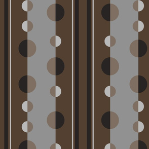 Modern Stripes and Circles in Brown