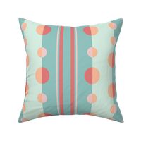 Modern Circles and Stripes in Mint, Pink and Peach