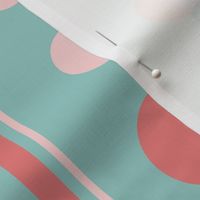 Modern Circles and Stripes in Mint, Pink and Peach