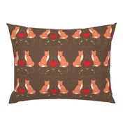 Fox & Heart Floral Print - Brown