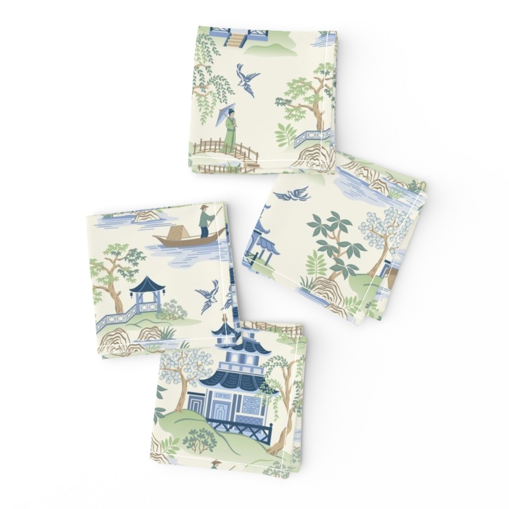 Chinoiserie Cocktail Napkins | Spoonflower