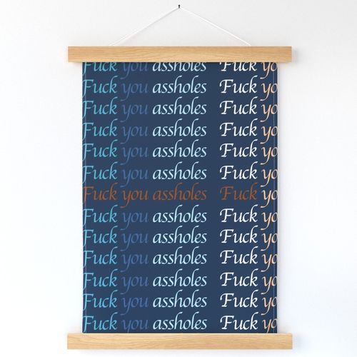 Fuck You Assholes (Blue Plaid) | Spoonflower