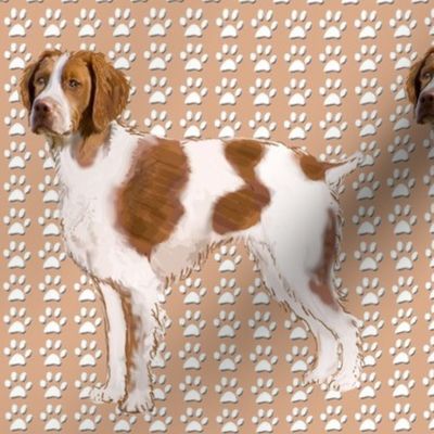 Brittany Spaniel fabric 2