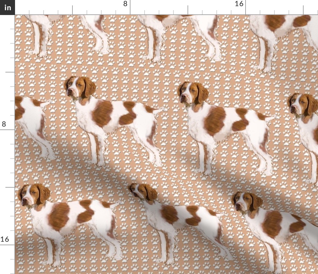 Brittany Spaniel fabric 2