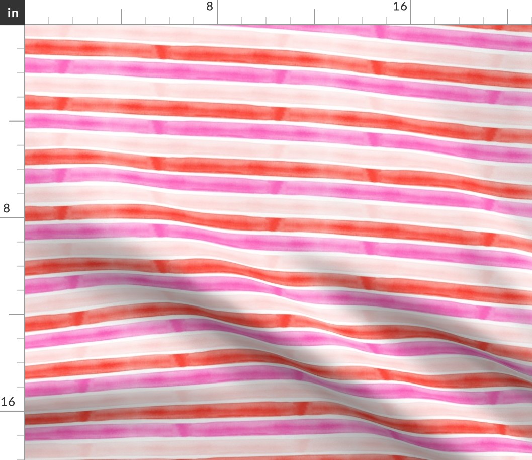 valentines watercolor stripes