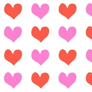 hearts - red and bold pink