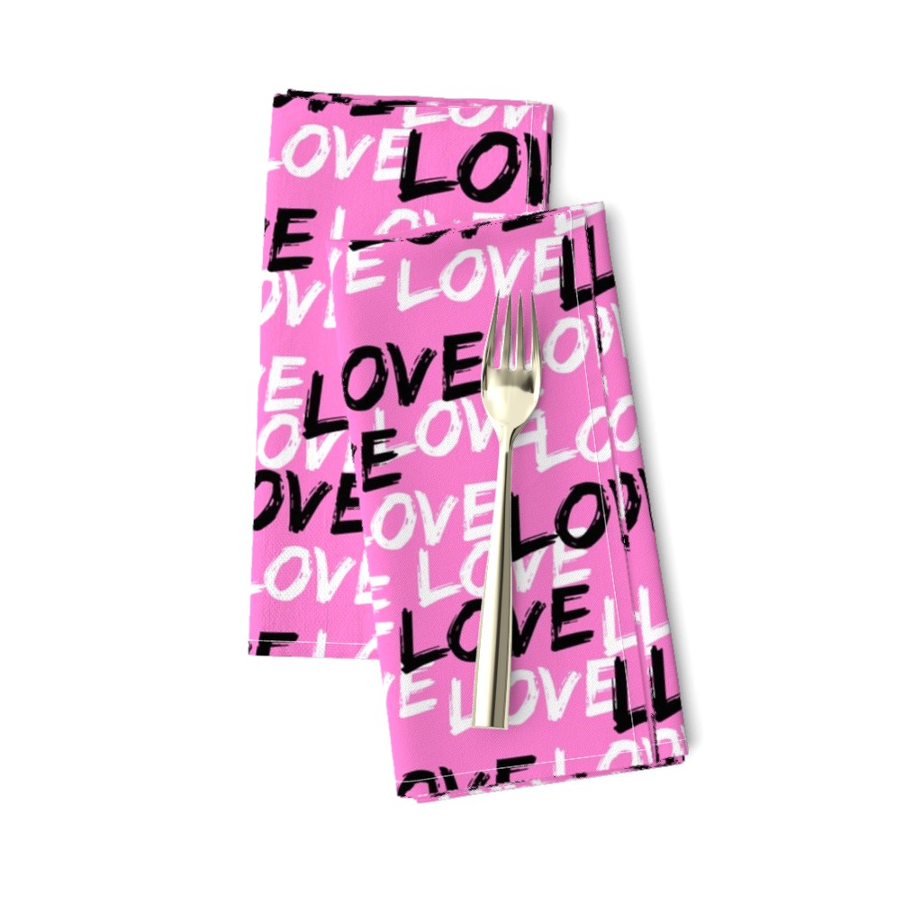 Love - multi on bold pink